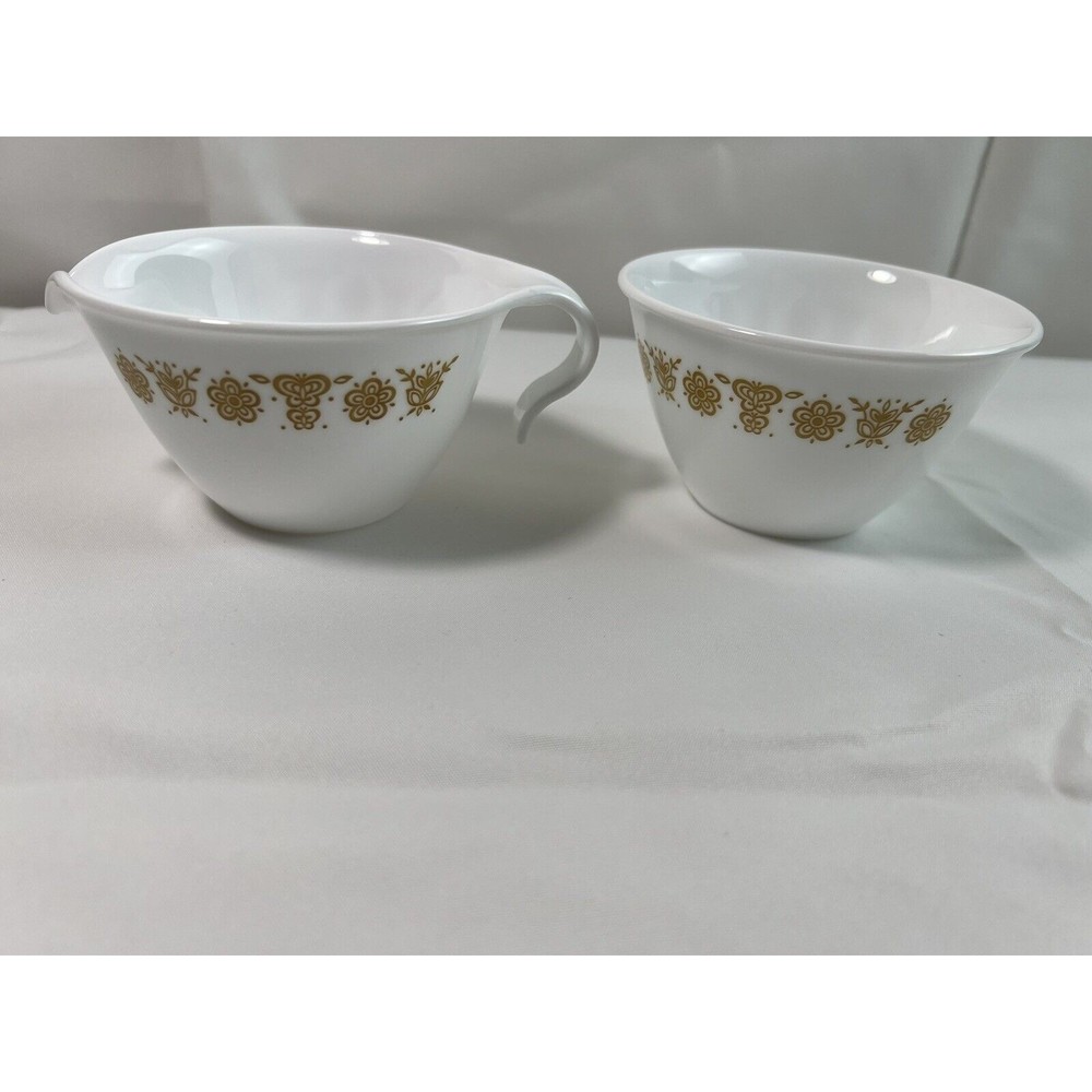 Vintage‎ Corelle by Corning BUTTERFLY GOLD Creamer & Sugar Bowl Set - Picture 5 of 6